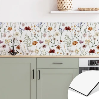 Küchenrückwand Bunte Wildblumen - UN Designs - Alu-Dibond 