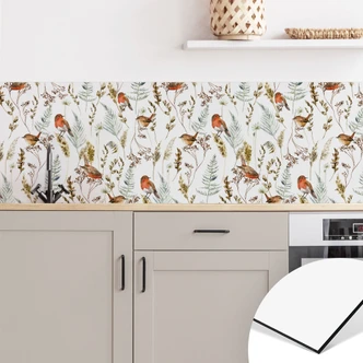 Küchenrückwand Spatzen und Rotkehlchen - UN Designs 