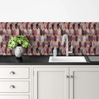 Küchenrückwand Fredriksson - Glasmalerei: Rosé und Gold 