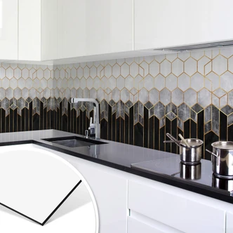 Küchenrückwand Fredriksson - Hexagone: Schwarz und Grau 
