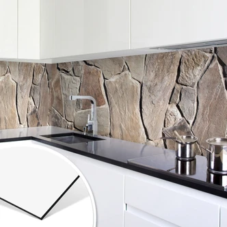 Küchenrückwand - Alu-Dibond - Mediterrane Mauer Küchenrückwand - Alu-Dibond - Mediterrane Mauer