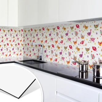 Küchenrückwand - Alu Dibond - Blanz - Bunte Hühner 