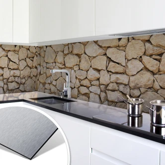 Keukenachterwand - Alu-Dibond Zilver - Muur 01 