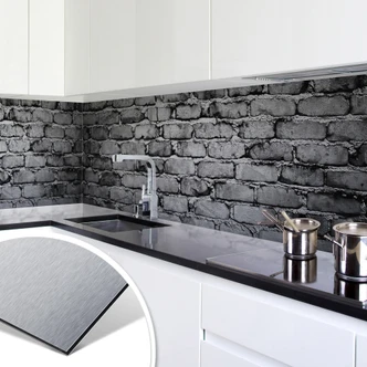 Küchenrückwand - Alu-Dibond-Silber - Mauer 04 Küchenrückwand - Alu-Dibond-Silber - Mauer 04