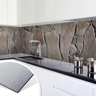 Küchenrückwand - Alu-Dibond-Silber - Mediterrane 