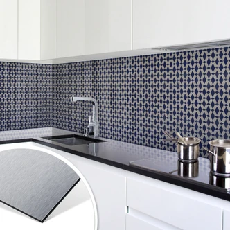 Küchenrückwand - Alu-Dibond-Silber - Holland Kacheln 02 Küchenrückwand - Alu-Dibond-Silber - Holland Kacheln 02