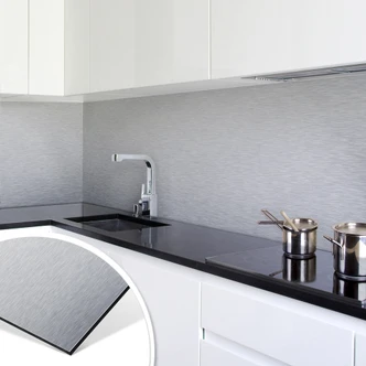 Küchenrückwand - Alu-Dibond-Silber 