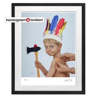 Exklusive Edition: handsigniert und limitiert - Fine Art Poster mit Passepartout im Rahmen - Nach dem Kampf (1964) - Kurt Ard - 40x50 cm 