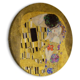 Rundes Leinwandbild Klimt - Der Kuss  