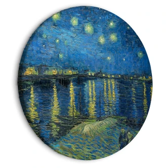 Rundes Leinwandbild van Gogh - Sternennacht über der Rhône 