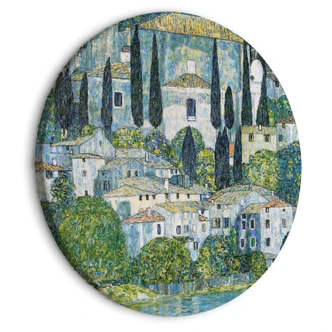 Rundes Leinwandbild Klimt - Kirche in Cassone am Gardasee 