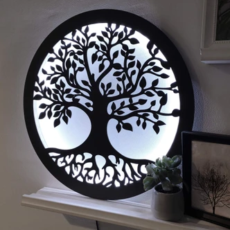 LED Wanddecoratie van MDF - Mindfulness Tree 