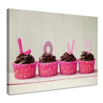 Precioso lienzo de cupcakes 
