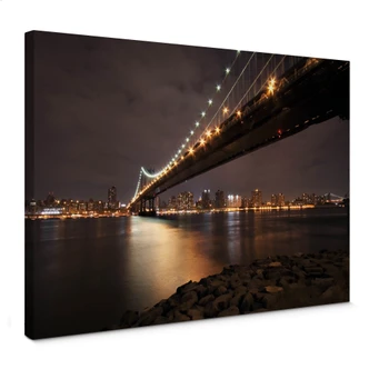 InstyleArt Stampa Su Tela New York Skyline 80x60 Cm - Quadro Moderno Per Soggiorno, Fatto In Germania