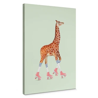 Canvas Loose - Rollerskating Giraffe 