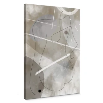 Canvastavla 1X Studio - Linjekonst Silhuett av en kvinna - Abstrakt och grafisk 