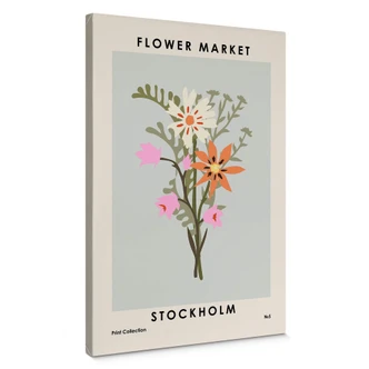 Canvastavla NKTN - Blomstermarknad - Stockholm 