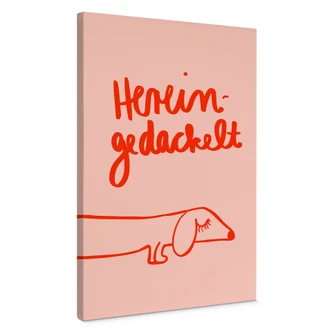 Leinwandbild Lustiges Hundemotiv mit Dackel - Arnold 