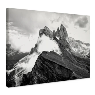 Leinwandbild Blick auf die Alpen - Berglandschaft der Dolomiten 