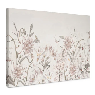 Tableau sur toile Prairie florale en rose clair - Bloomery Decor 