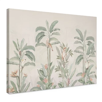 Leinwandbild Tropischer Wald mit Kakadus - Bloomery Decor Leinwandbild Tropischer Wald mit Kakadus - Bloomery Decor