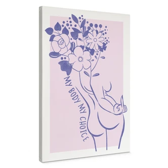 Leinwandbild Body Positivity - Line Art Floral 