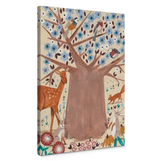 Lienzo árbol de la vida con animales del bosque - Bonne Müller 