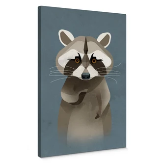 Leinwandbild Waschbär - Braun 