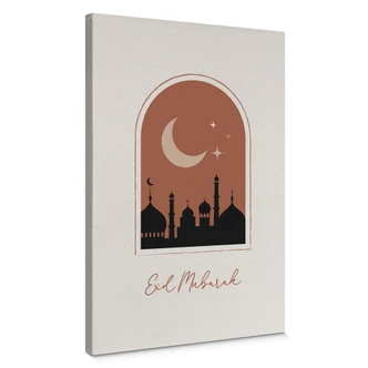 Canvas Eid Mubarak bij Nacht 