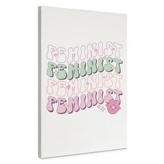 Leinwandbild Feminist Kussmund Pop Art 