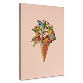 Leinwandbild Frida Floral Studio - Blumige Eistüte 
