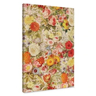 Leinwandbild Farbenfrohe Blumencollage - Frida Floral Studio 