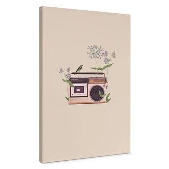 Leinwandbild Retro Radio floral - Frida Floral Studio 