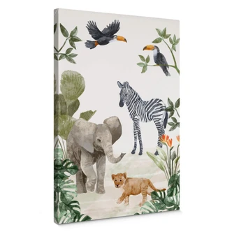 Canvastavla Goed Blauw - Djungelbebisar 