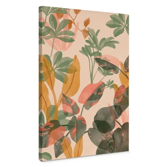 Canvas print Garden with tropical plants - Goed Blauw 