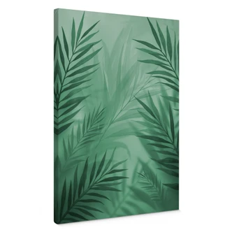 Leinwandbild Grüne Palmenblätter 