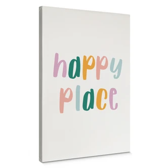 Leinwandbild Spruch - Happy place 