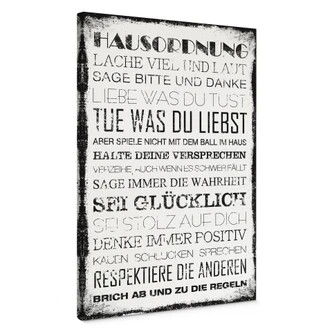 Leinwandbild Hausordnung 