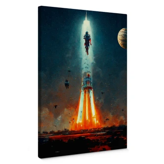 Canvas Heine - De ruimte in - raketlancering - Astro Cruise 
