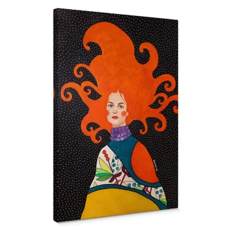 Lienzo Mujer con el pelo en llamas - Hülya 