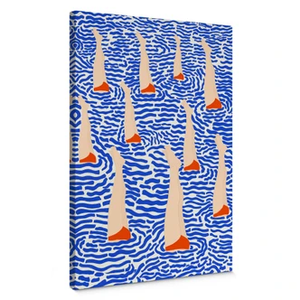 Leinwandbild Schwimmer im Pool - Illustration - Jota de jai 