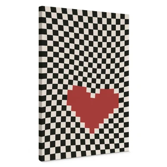 Leinwandbild Optische Illusion: Herz im Pixelstil - Kerr-Dineen 
