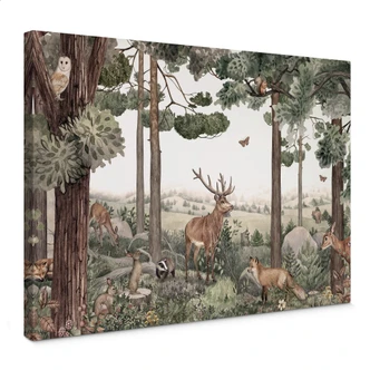 Leinwandbild Kikki Belle - Heimische Tiere im Wald 