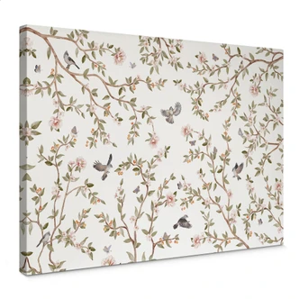 Canvas Rosenbusk med fugle - Kikki Belle 