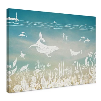 Leinwandbild Unterwasserwelt-Paradies - Ombre - Kikki Belle 
