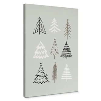 Leinwandbild Weihnachten - Tannenbäume Illustration - Kristina 