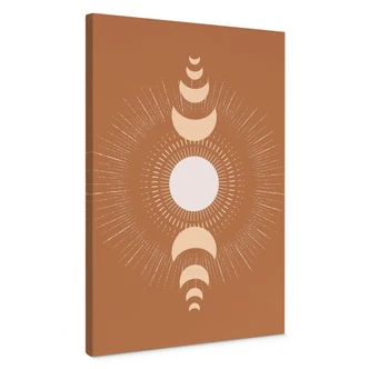 Lienzo ciclos lunares - sol y luna en armonía - KsanaKalpa 