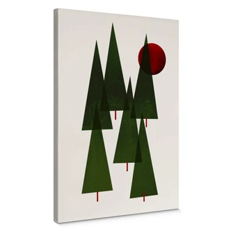Canvas Kubistika - Abstracte Kerstbomen Canvas Kubistika - Abstracte Kerstbomen