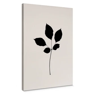 Leinwandbild Kubistika - Schwarzes Kastanienblatt 