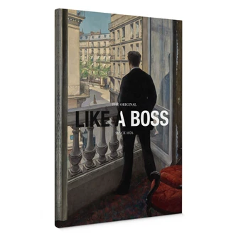 Leinwandbild Like a Boss - Inspiriert von Caillebotte - Junger Mann am Fenster 